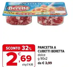 Iperal Pancetta a cubetti BERETTA offerta