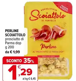 Iperal Perline scoiattolo prosciutto di parma dop offerta