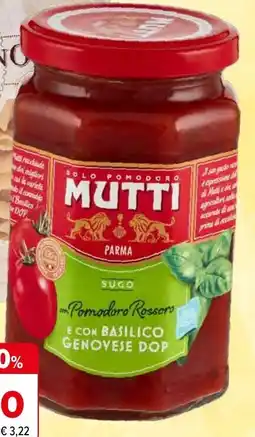 Iperal Sugo semplice mutti con basilico genovese dop offerta