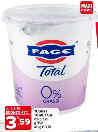 Yogurt total fage 0% grassi