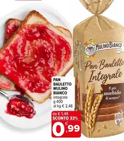 Iperal Pan bauletto mulino bianco integrale offerta