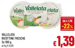 A&O Vallelata ricottine fresche offerta