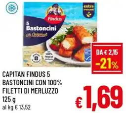 A&O Capitan findus 5 bastoncini con 100% filetti di merluzzo offerta