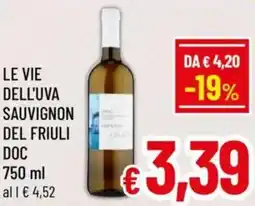 A&O Le vie dell'uva sauvignon del friuli doc offerta
