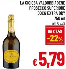A&O La gioiosa valdobbiadene prosecco superiore docg extra dry offerta