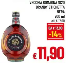 A&O Vecchia romagna 1820 brandy etichetta nera offerta