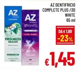 A&O Az dentifricio complete plus/3D white offerta