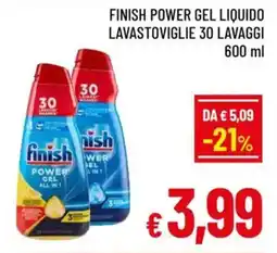 A&O Finish power gel liquido lavastoviglie offerta