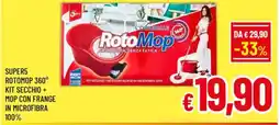 A&O Super5 rotomop 360° kit secchio + mop con frange in microfibra 100% offerta