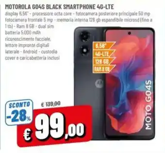 MOTOROLA GO4S BLACK SMARTPHONE 4G-LTE