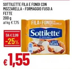 IperFamila Sottilette fila e fondi con mozzarella - formaggio fuso a fette offerta