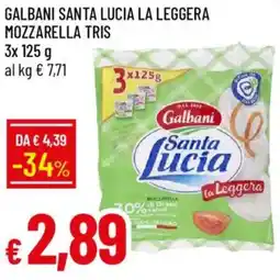 IperFamila Galbani santa lucia la leggera mozzarella tris offerta