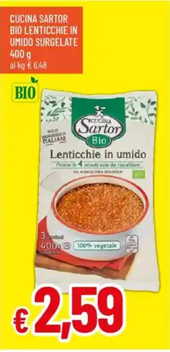 IperFamila Cucina sartor bio lenticchie in umido surgelate offerta