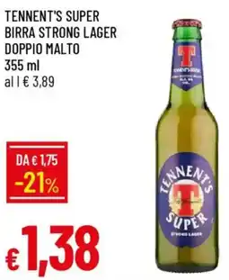 IperFamila Tennent's super birra strong lager doppio malto offerta
