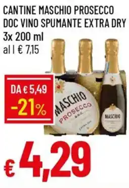 IperFamila Cantine maschio prosecco doc vino spumante extra dry offerta