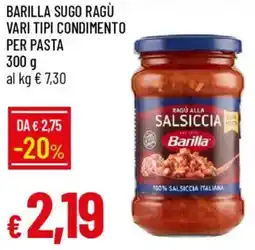 IperFamila Barilla sugo ragù vari tipi condimento per pasta offerta