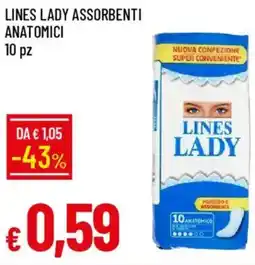IperFamila Lines lady assorbenti anatomici 10 pz offerta