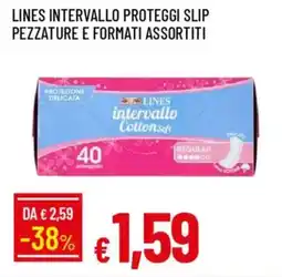 IperFamila Lines intervallo proteggi slip pezzature offerta