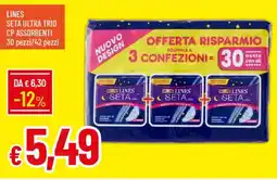 IperFamila Lines seta ultra trio cp assorbenti 30 pezzi/42 pezzi offerta