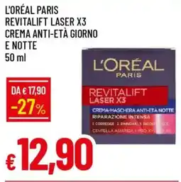 IperFamila L'oréal paris revitalift laser x3 crema anti-età giorno e notte offerta