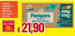 IperFamila Pampers quadripacco baby-dry pannolini offerta