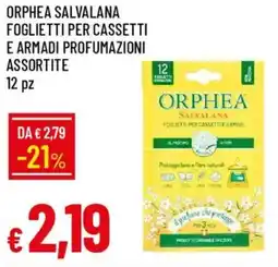 IperFamila Orphea salvalana foglietti per cassetti e armadi profumazioni assortite 12 pz offerta