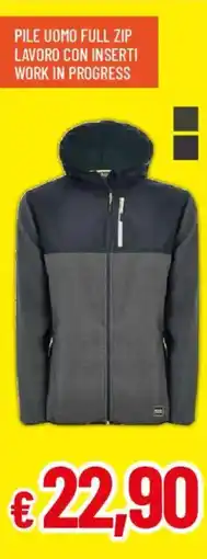 IperFamila Pile uomo full zip lavoro con inserti work in progress offerta