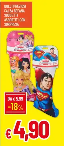 IperFamila Dolci preziosi calza befana soggetti assortiti con sorpresa offerta
