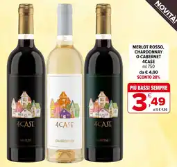 Iperal Merlot rosso, chardonnay o cabernet 4case offerta