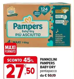Iperal Pannolini pampers baby-dry pentapacco offerta