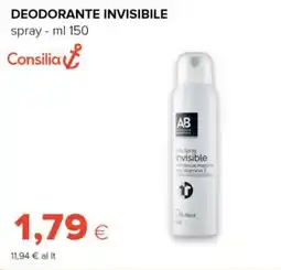 Tigre Consilia deodorante invisibile offerta