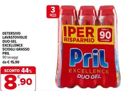 Iperal Detersivo lavastoviglie duo gel excellence sciogli grasso PRIL offerta