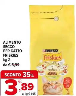 Iperal Purina alimento secco per gatto friskies offerta