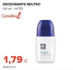 Tigre Consilia deodorante neutro roll on offerta