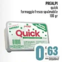 Gruppo di Palo PREALPI quick formaggio fresco spalmabile offerta
