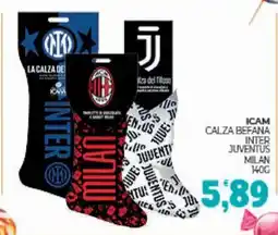 Eté Icam calza befana inter juventus milan offerta