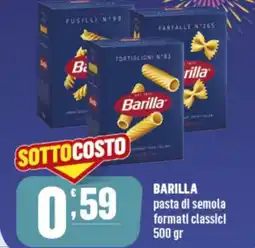 Gruppo di Palo BARILLA pasta di semola formati classicl offerta