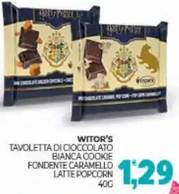 Eté Witor's tavoletta di cioccolato bianca cookie fondente caramello latte popcorn offerta