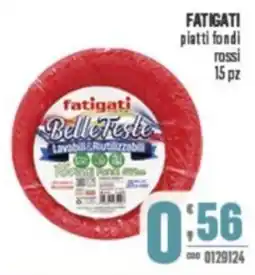 Gruppo di Palo FATIGATI piatti fondi rossi offerta