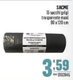 Gruppo di Palo SACME 15 sacchi grigi trasparente maxi offerta