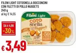 Galassia Fileni light cotosnella bocconcini con filetti di pollo nuggets offerta