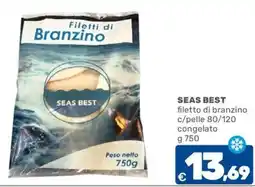 C+C Cash and Carry SEAS BEST filetto di branzino c/pelle 80/120 offerta