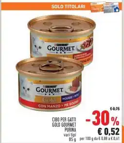 Conad Cibo per gatti Gold Gourmet Purina offerta