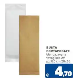 C+C Cash and Carry BUSTA PORTAPOSATE bianca, avana tovagliolo 2V offerta