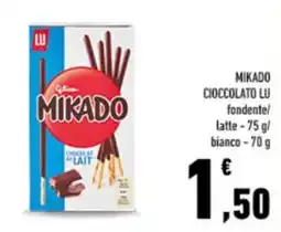 Conad City Mikado cioccolato lu fondentel latte/bianco offerta