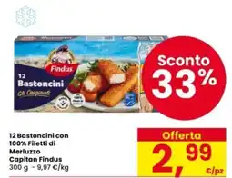 Interspar 12 Bastoncini con 100% Filetti di Merluzzo Capitan Findus offerta