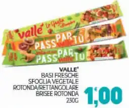 Eté Valle' basi fresche sfoglia vegetale rotonda/rettangolare brisee rotonda offerta