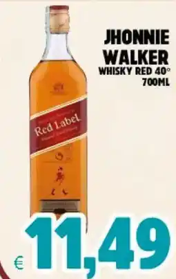 Eté Jhonnie walker whisky red 40° offerta