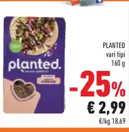 Conad PLANTED vari tipi offerta