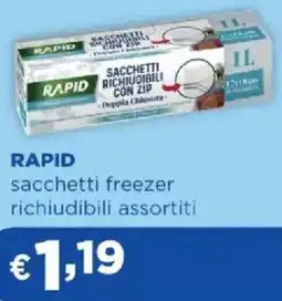 Acqua & Sapone RAPID sacchetti freezer richiudibili offerta
